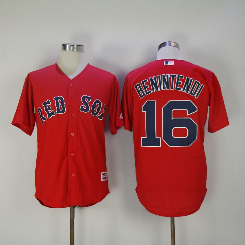 2017 Men MLB Boston Red Sox #16 Benintendi Red Game Jerseys->customized nfl jersey->Custom Jersey